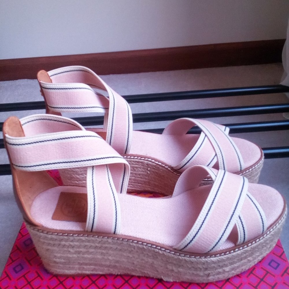 Tory Burch Frieda Platform Espadrille Sandals NEW - Picture 4 of 10
